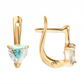 Золотые серьги Diamant 51-120-03000-1 с фианитом 51-120-03000-1 фото