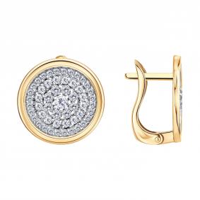 Золотые серьги Diamant 51-120-03024-1 с фианитом 51-120-03024-1 фото