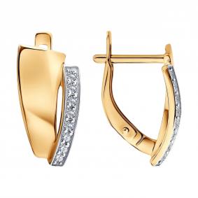 Золотые серьги Diamant 51-120-03138-1 с фианитом 51-120-03138-1 фото