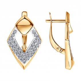 Золотые серьги Diamant 51-120-03154-1 с фианитом 51-120-03154-1 фото