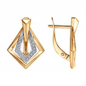 Золотые серьги Diamant 51-120-03155-1 с фианитом 51-120-03155-1 фото