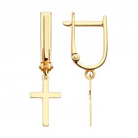 Золотые серьги-кресты Diamant 51-121-02579-1 51-121-02579-1 фото