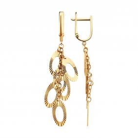 Золотые серьги Diamant 51-121-02721-1 51-121-02721-1 фото