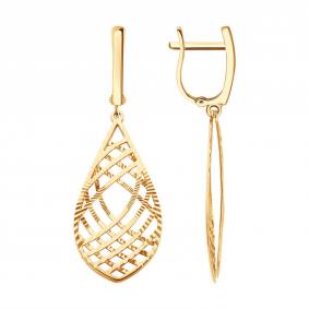 Золотые серьги Diamant 51-121-02824-1 51-121-02824-1 фото