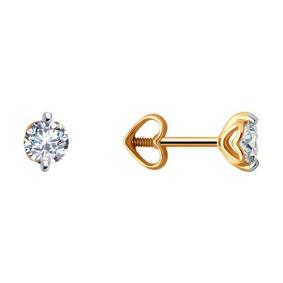 Золотые серьги Diamant 51-122-00692-2 с фианитом 51-122-00692-2 фото