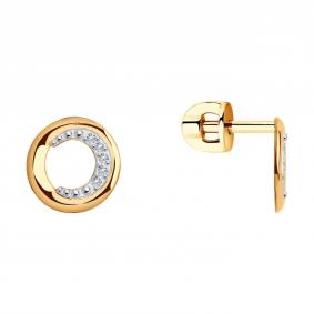 Золотые серьги Diamant 51-122-01604-1 с фианитом 51-122-01604-1 фото