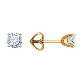 Золотые серьги Diamant 51-122-02088-1 с фианитом 51-122-02088-1 фото