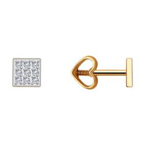 Золотые серьги Diamant 51-122-02255-1 с фианитом 51-122-02255-1 фото