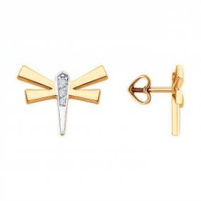 Золотые серьги Diamant 51-122-02842-1 с фианитом 51-122-02842-1 фото