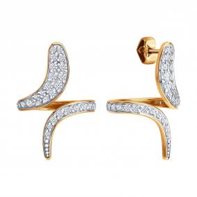 Золотые серьги Diamant 51-122-02967-1 с фианитом 51-122-02967-1 фото