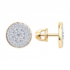 Золотые серьги Diamant 51-122-03001-1 с фианитом 51-122-03001-1 фото
