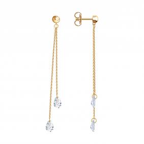 Золотые серьги Diamant 51-122-03127-1 с фианитом 51-122-03127-1 фото