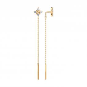 Золотые серьги Diamant 51-123-01286-1 с фианитом 51-123-01286-1 фото