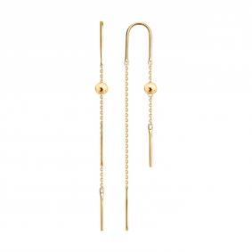 Золотые серьги Diamant 51-123-01551-1 51-123-01551-1 фото