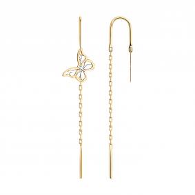 Золотые серьги Diamant 51-123-02016-1 51-123-02016-1 фото