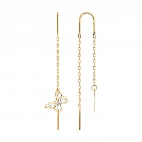 Золотые серьги Diamant 51-123-02017-1 51-123-02017-1 фото