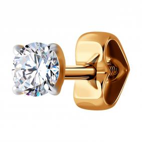 Одиночная серьга из золота Diamant с фианитом 51-127-02025-1 51-127-02025-1 фото