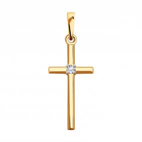Золотая подвеска Diamant 51-130-00411-1 с фианитом 51-130-00411-1 фото