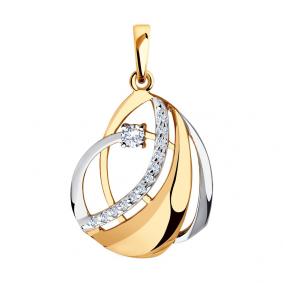 Золотая подвеска Diamant 51-130-00519-1 с фианитом 51-130-00519-1 фото