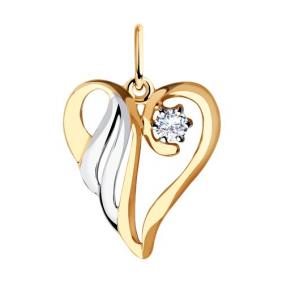 Золотая подвеска Diamant 51-130-00574-1 с фианитом 51-130-00574-1 фото
