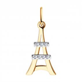 Золотая подвеска Diamant 51-130-00626-1 с фианитом 51-130-00626-1 фото