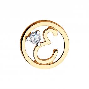 Золотая подвеска буква Е Diamant с фианитом 51-130-00652-1 51-130-00652-1 фото