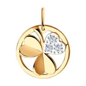 Золотая подвеска Diamant 51-130-00669-1 с фианитом 51-130-00669-1 фото