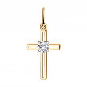Золотая подвеска Diamant 51-130-00870-1 с фианитом 51-130-00870-1 фото