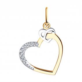 Золотая подвеска Diamant 51-130-00871-1 с фианитом 51-130-00871-1 фото