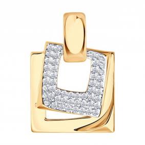 Золотая подвеска Diamant 51-130-00906-1 с фианитом 51-130-00906-1 фото