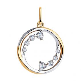 Золотая подвеска Diamant 51-130-00933-1 с фианитом 51-130-00933-1 фото