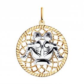 Золотая подвеска Знак зодиака Близнецы Diamant 51-130-01060-1 51-130-01060-1 фото