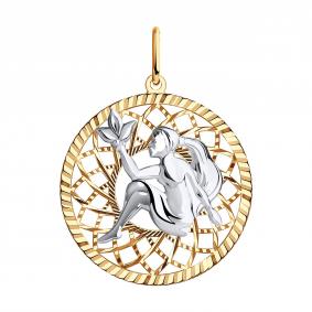Золотая подвеска Знак зодиака Дева Diamant 51-130-01063-1 51-130-01063-1 фото