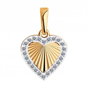 Золотая подвеска Diamant 51-130-01078-1 с фианитом 51-130-01078-1 фото