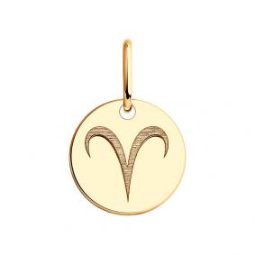Золотая подвеска Знак зодиака Овен  Diamant 51-130-01093-1 51-130-01093-1 фото