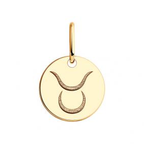 Золотая подвеска Знак зодиака Телец  Diamant 51-130-01094-1 51-130-01094-1 фото