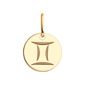 Золотая подвеска Знак зодиака Близнецы Diamant 51-130-01095-1 51-130-01095-1 фото