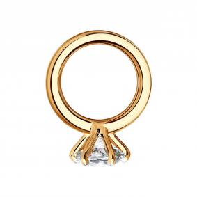 Золотая подвеска Diamant 51-130-01236-1 с фианитом 51-130-01236-1 фото