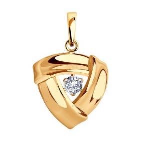 Золотая подвеска Diamant 51-130-01255-1 с фианитом 51-130-01255-1 фото
