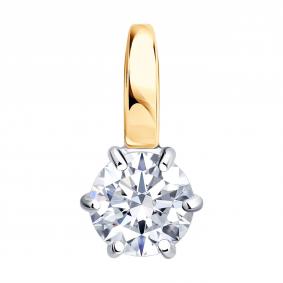 Золотая подвеска SOKOLOV 51-130-01283-1 с фианитом 51-130-01283-1 фото