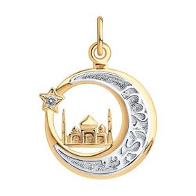 Золотая подвеска Diamant 51-130-01367-1 с фианитом 51-130-01367-1 фото