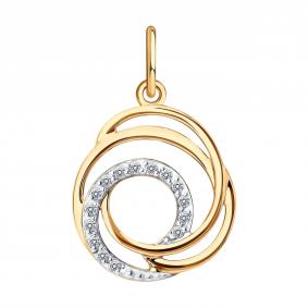 Золотая подвеска Diamant 51-130-01371-1 с фианитом 51-130-01371-1 фото