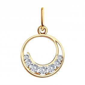 Золотая подвеска Diamant 51-130-01381-1 с фианитом 51-130-01381-1 фото