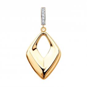 Золотая подвеска Diamant 51-130-01409-1 с фианитом 51-130-01409-1 фото