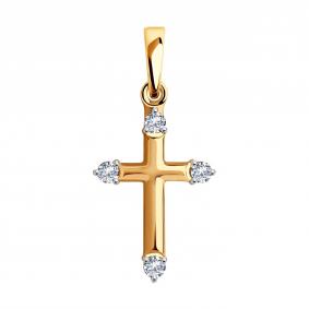 Золотая подвеска Diamant 51-130-01435-1 с фианитом 51-130-01435-1 фото
