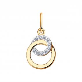 Золотая подвеска Diamant 51-130-01475-1 с фианитом 51-130-01475-1 фото