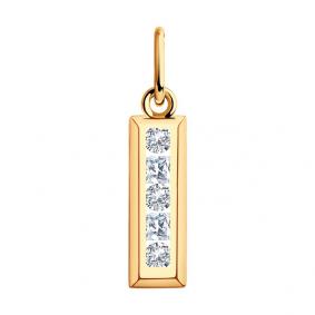 Золотая подвеска Diamant 51-130-01569-1 с фианитом 51-130-01569-1 фото