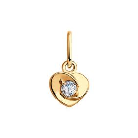 Золотая подвеска Diamant 51-130-01578-1 с фианитом 51-130-01578-1 фото