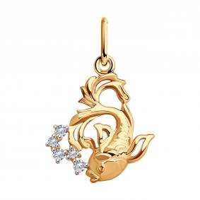 Золотая подвеска Diamant 51-130-01638-1 с фианитом 51-130-01638-1 фото