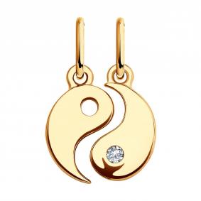 Золотая подвеска Diamant 51-130-01639-1 с фианитом 51-130-01639-1 фото